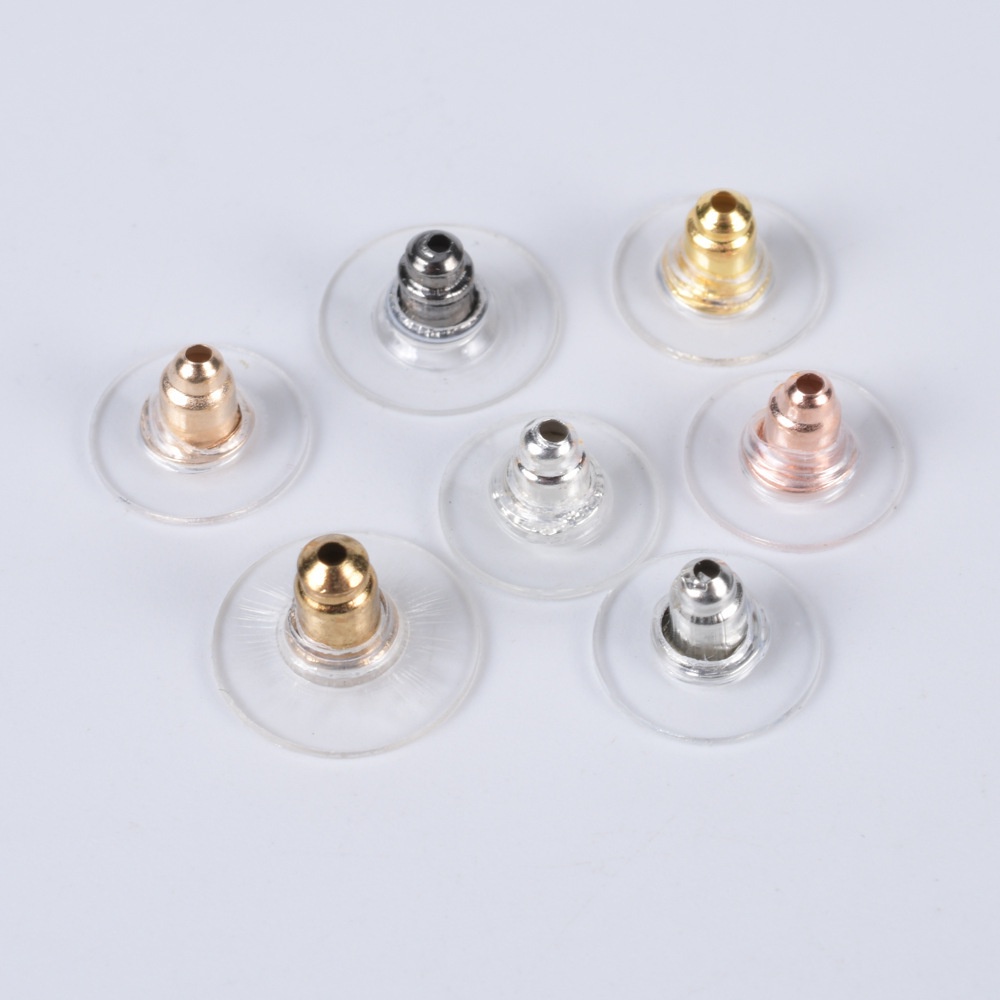 Set 100 Nút Kim Loại Hình UFO Làm Khuyên Tai DIY