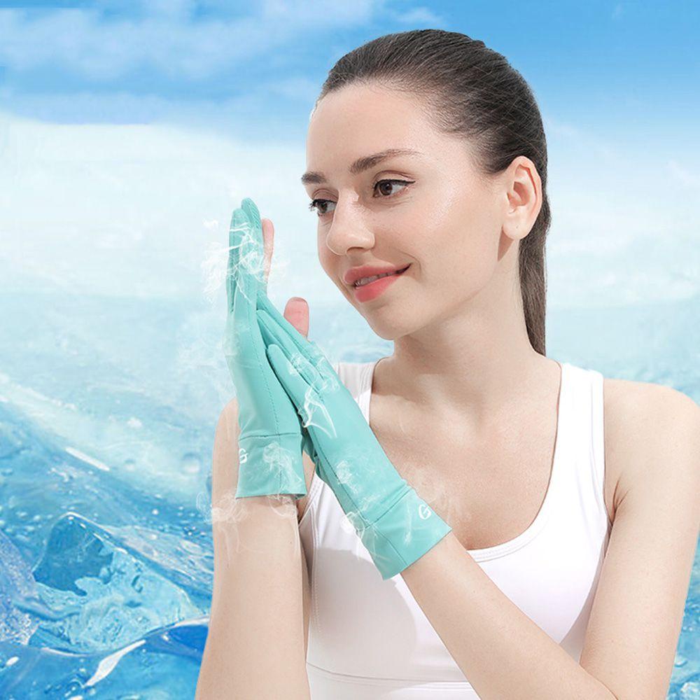 Găng Tay Hở Ngón Chống Nắng Bằng Lụa Mát Sự Bảo Vệ
