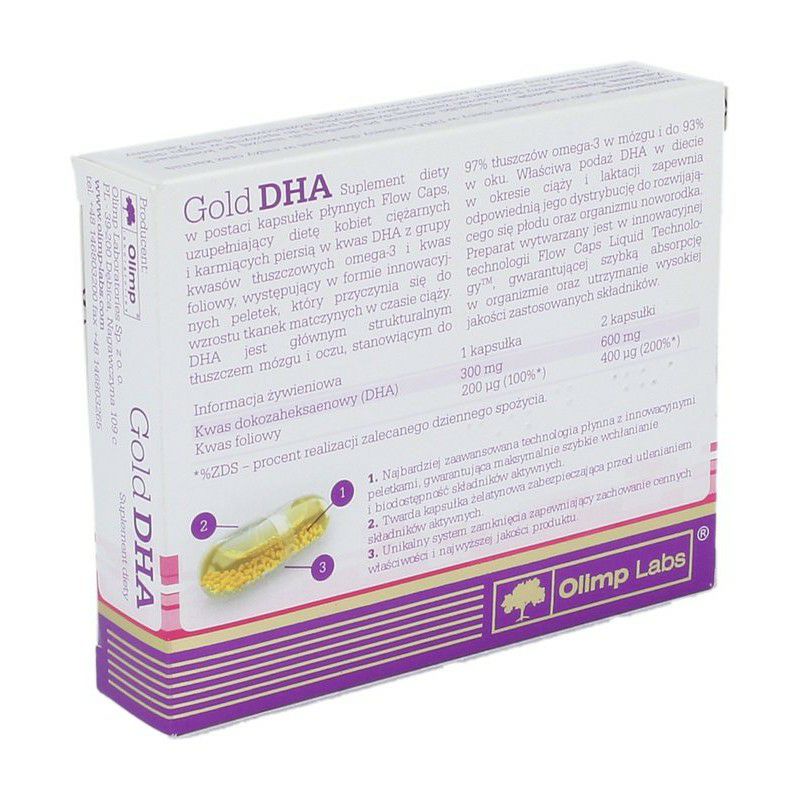 Gold DHA - Viên uống bổ sung DHA và axit folic cho phụ nữ có thai và cho con bú. Giúp não bộ thai nhi phát triển tốt