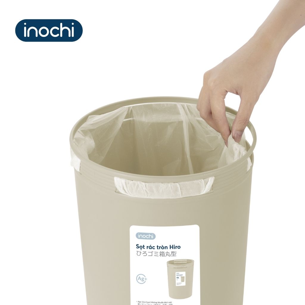 Sọt Rác Nhựa Tròn INOCHI 10 Lít Thiết Kế Không Nắp Nhỏ Gọn, Đựng Rác Gia Đình, Văn Phòng, Khách Sạn Tiện Lợi