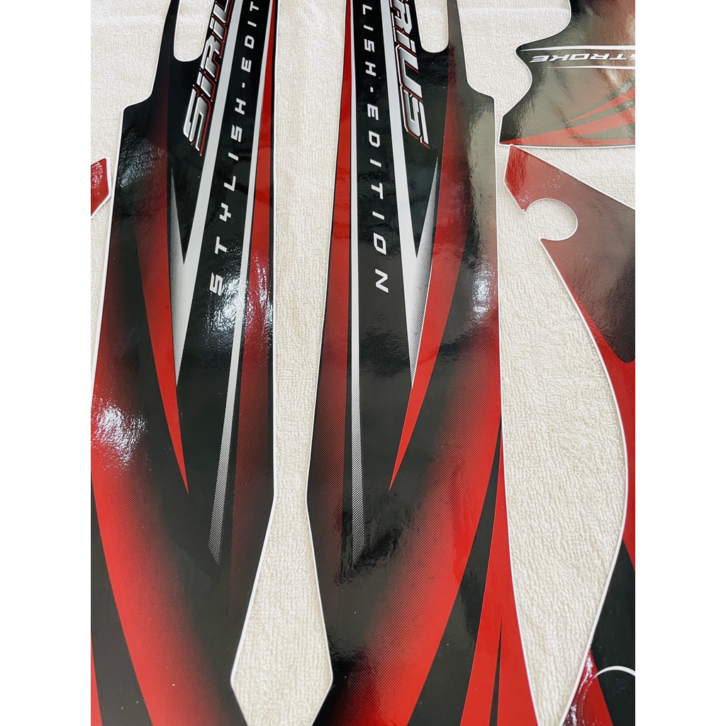 Bộ tem decal dán xe máy Yamaha Sirius bản to màu đen đậm đỏ zin thái siêu đẹp