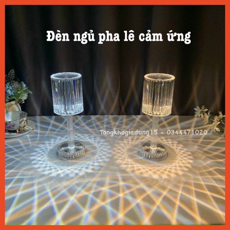 Đèn Ngủ Pha Lê Cảm Ứng 3 Chế Độ -16 chế độ Sáng Tự Động Để Bàn - Đèn Trang Trí Sạc USB