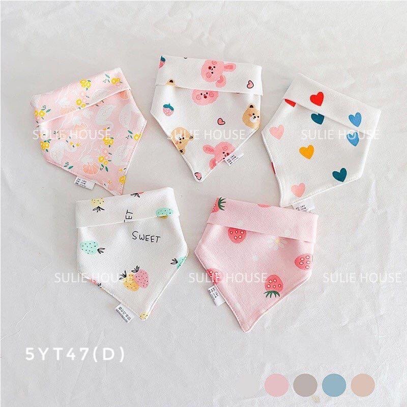 Set 5 yếm tam giác cúc bấm - 5YT47