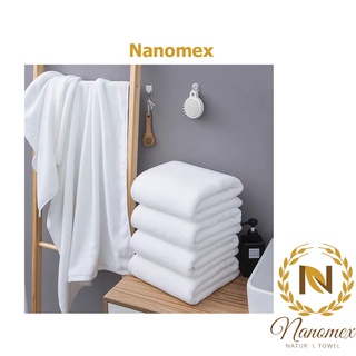 Khăn tắm khách sạn 70x140 loại vừa trắng cao cấp 100% cotton thấm hút tốt mềm mại Nanomex( 400g)