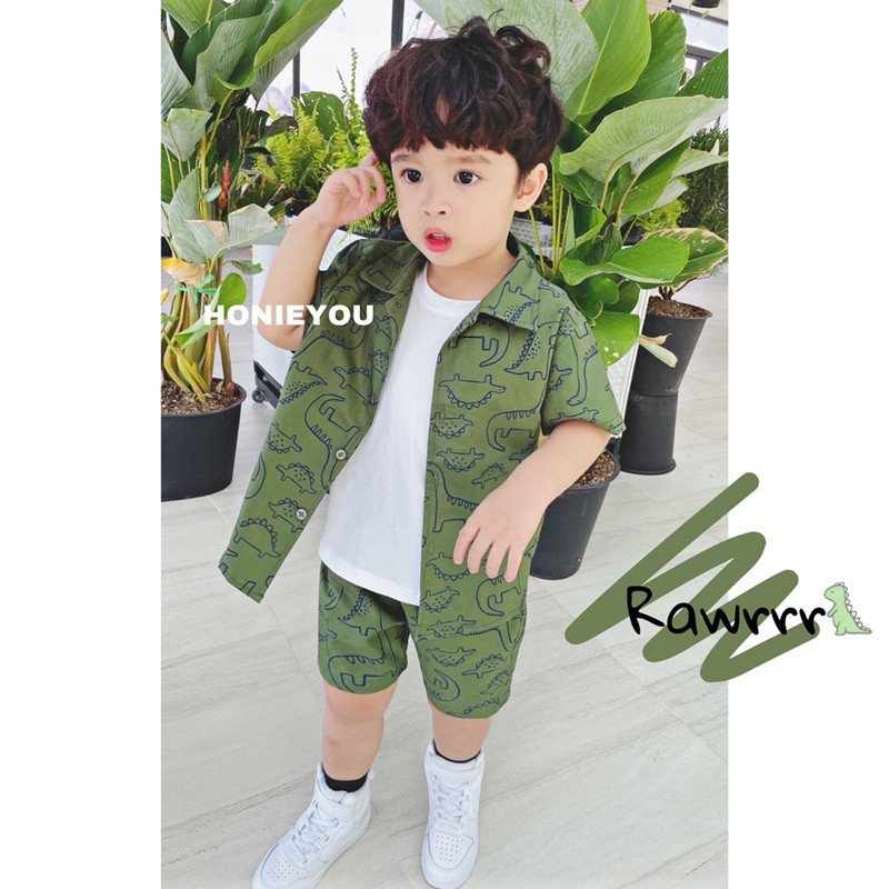 Bộ Sơmi trẻ em khủng long bé trai (Còn 10-12kg)