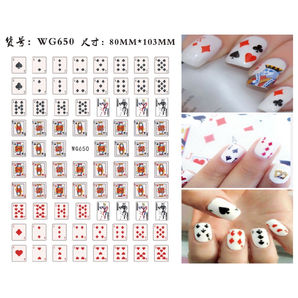 Sticker dán móng tay [ Mã WG] sticker nail nhiều hoạ tiết