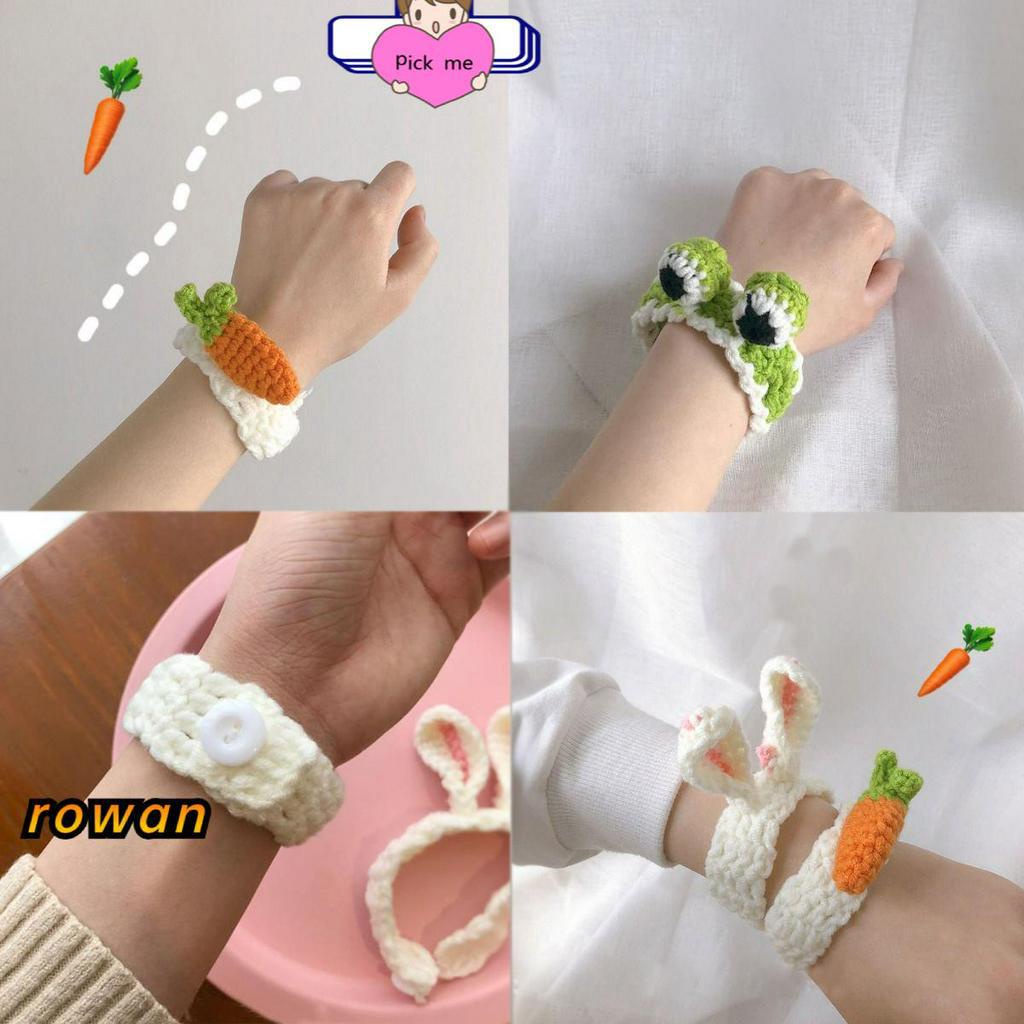 Vòng đeo tay dệt kim phối mặt cà rốt ếch thỏ xinh xắn chất lượng cao