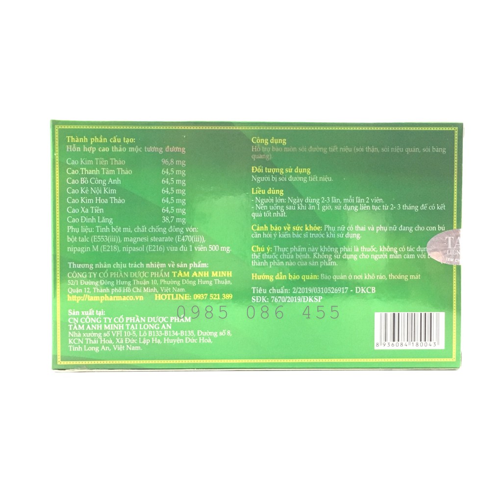 KIM TIỀN THẢO LIÊN ĐĂNG - Hỗ trợ bào mòn sỏi đường tiết niệu