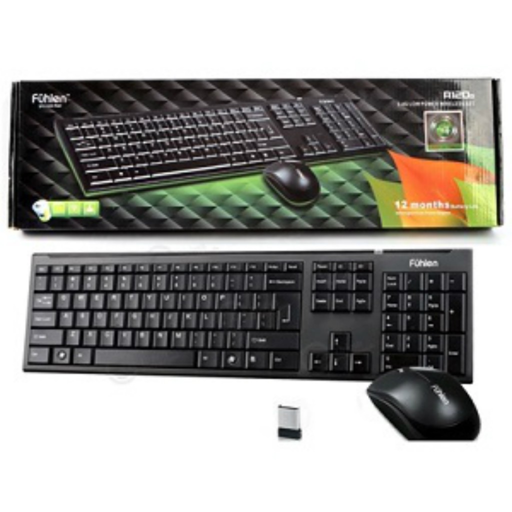 Bộ Bàn Phím Chuột Không Dây Fuhlen A120G Chính Hãng