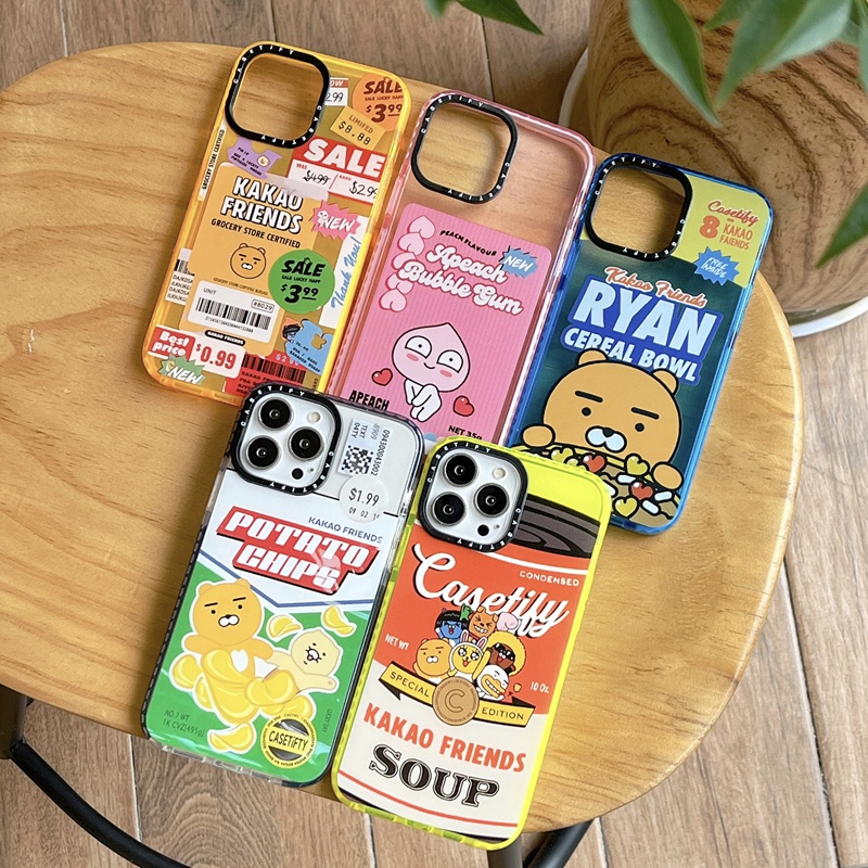 Ốp điện thoại  dẻo họa tiết Kakao Friends Ryan Apeach thích hợp CASETIFY Cho iPhone 7 8 Plus X XS XR 11 12 13 Pro Max