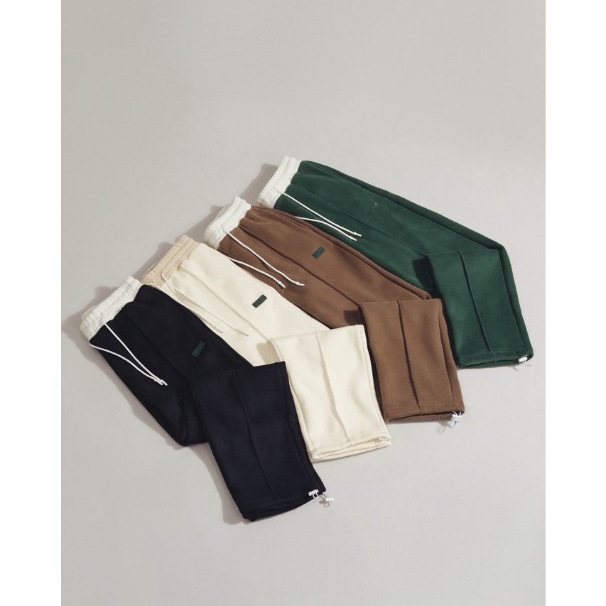 Quần nỉ dài Basic Line Pants, Quần nỉ xuông ống rộng bo gấu nam nữ unisex, Brand Luminos