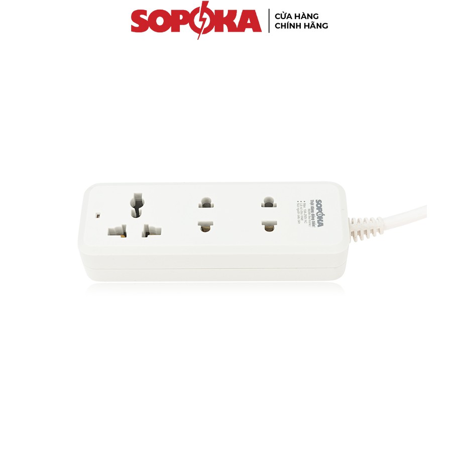 Ổ cắm điện ổ điện nhỏ gọn SOPOKA 3B 3C dây 2,5M-4,5M cắm laptop, máy tính, quạt