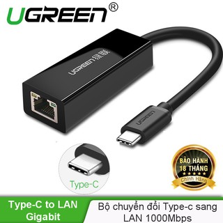 Cáp chuyển đổi USB type C sang đầu mạng Ethernet RJ45 Gigabit UGREEN 50307 - Hàng Chính Hãng