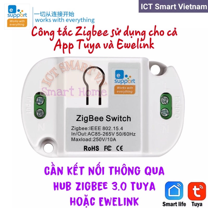 Công tắc Zingbee sử dụng được cho cả hệ Tuya và Ewelink