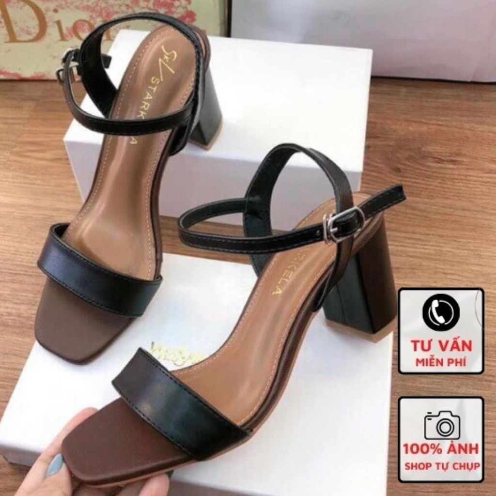 Sandal Cao Gót Phối 2 Màu 7P Mã N15