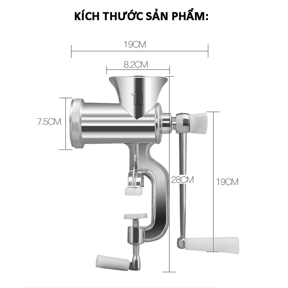 Máy xay thịt xay cua quay tay tiện lợi