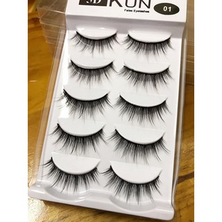 Lông mi giả cao cấp kun các mã . Hộp 5 đôi