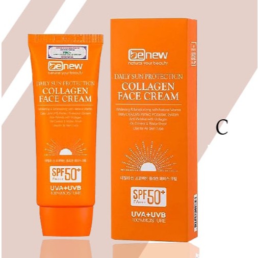 Kem chống nắng Collagen Face Cream Benew Hàn quốc trắng da, lên tông, kiềm dầu 70ml/Hộp