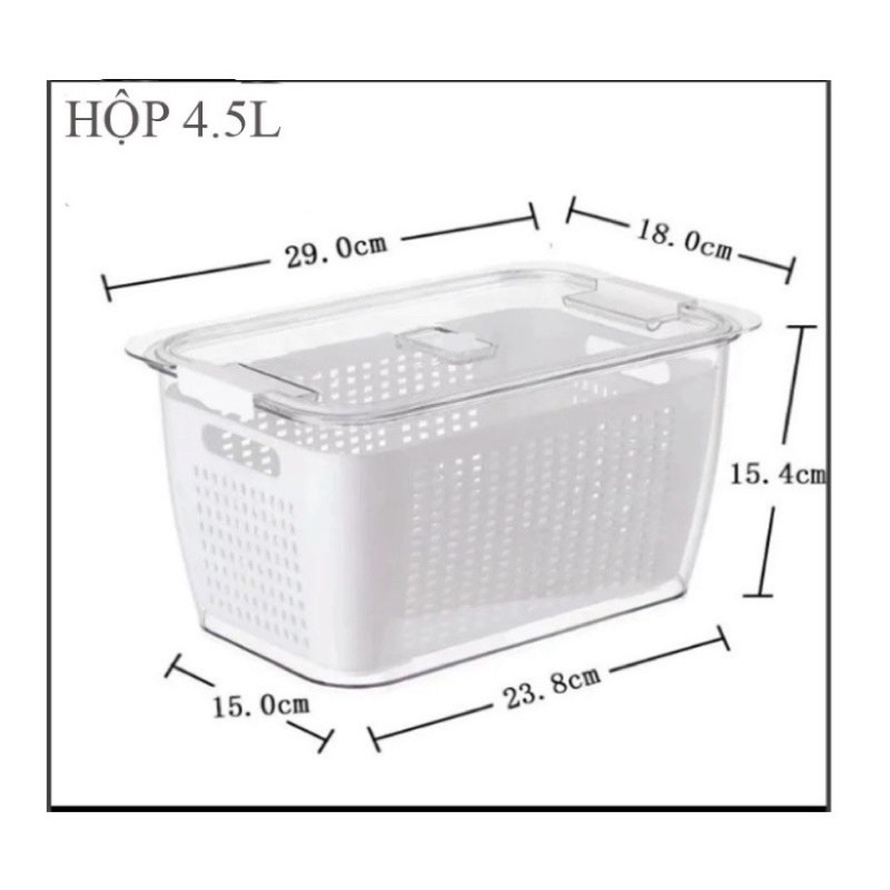 Sét hộp nhựa đựng thực phẩm để tủ lạnh an toàn kèm nắp đậy