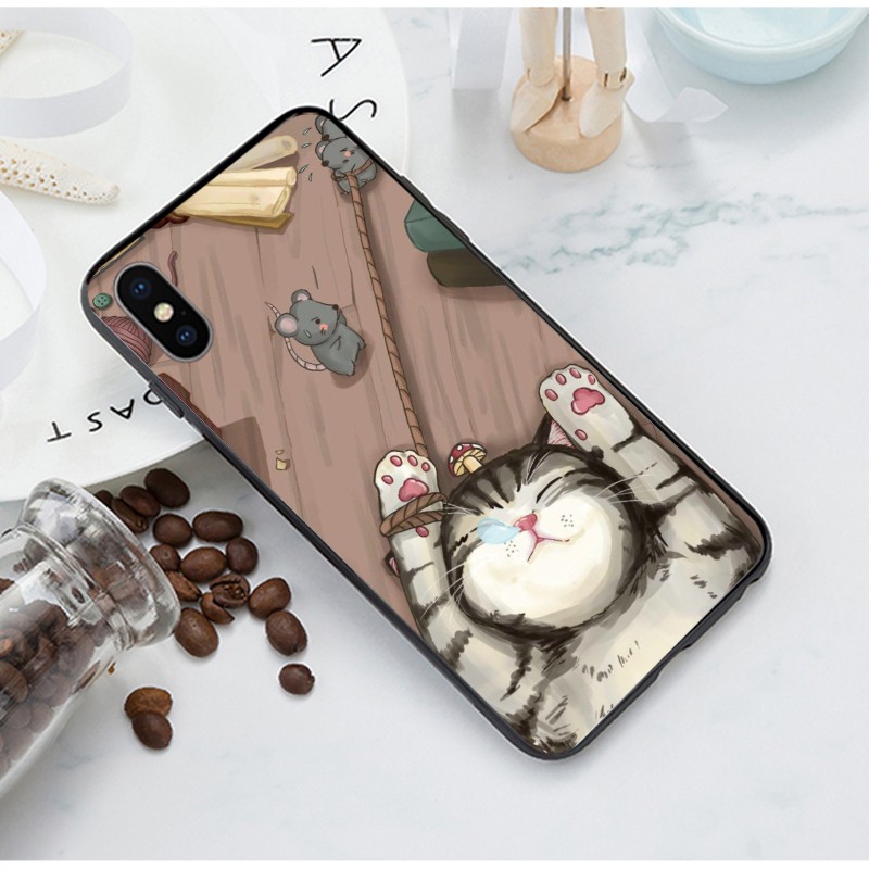 Ốp Điện Thoại Mềm Hình Mèo Lười Hoạt Hình Cho iphone 11 13 pro xs max 5s 6s 7 8 plus x xr 12 mini 14 pro max se2