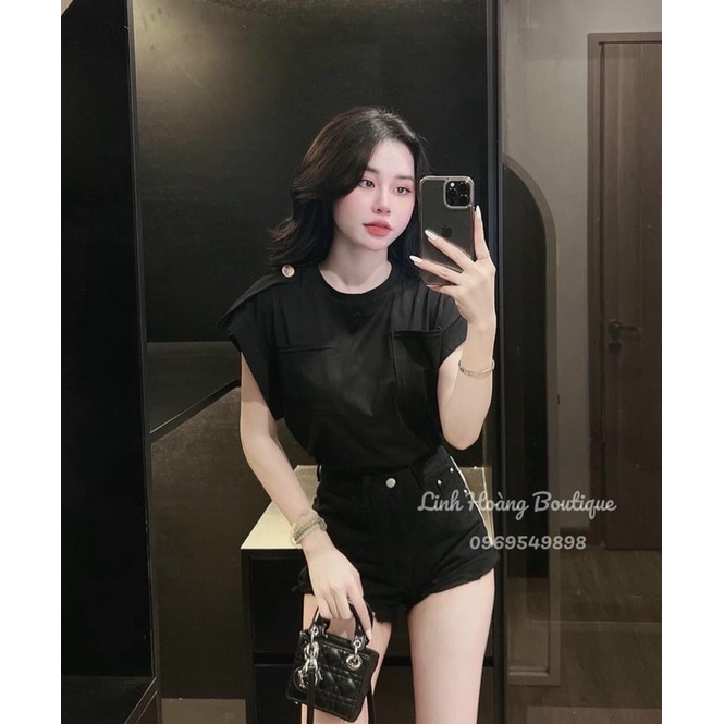 Áo thun túi hộp khuy vai siêu hot