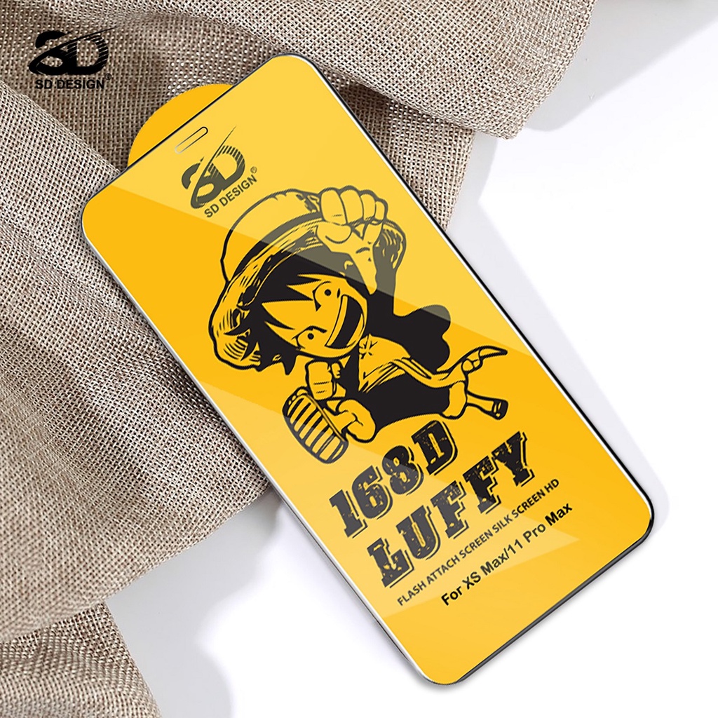 Kính cường lực iphone 168D Luffy Full Màn SD DESIGN ip6/6splus/7/8/7plus/8plus/x/xr/xsmax/11/11pro/11promax/12/12promax