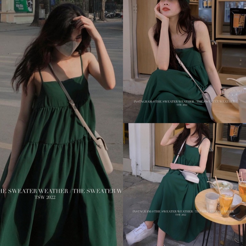 [Ảnh thật/Video] Váy Hai Dây Xinh Lady Dáng Rộng Chất Đẹp Hàng Quảng Châu