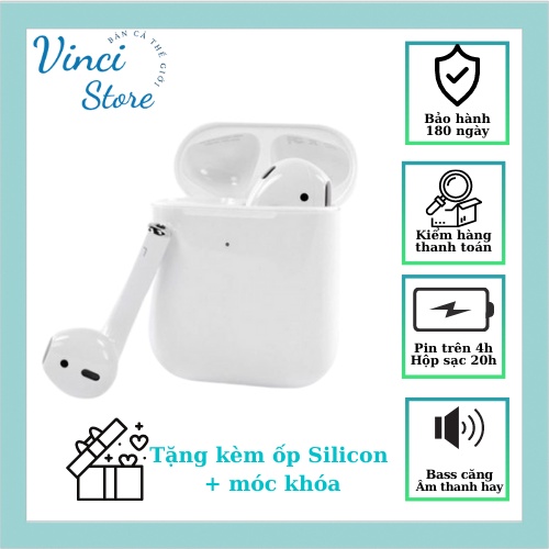 Tai nghe không dây, tai nghe bluetooth 2 màu đen và trắng, định vị GPS, chạm cảm ứng, sạc không dây, check imei
