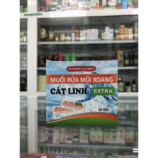 Muối rửa mũi xoang Cát Linh extra hộp 50 gói