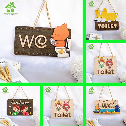 Bảng gỗ decor trang trí treo cửa toilet WC 🚀Freeship EXTRA🚀 TỔNG HỢP NHIỀU MẪU ĐẸP