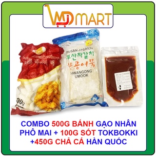 500g bánh gạo hàn quốc tokbokki nhân phô mai Mir + 450g chả cá + 100g sốt
