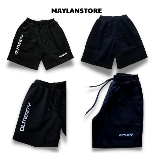 Quần Short Nam kaki In Chữ OUTERITY - vải kaki phong cách unisex streetwear