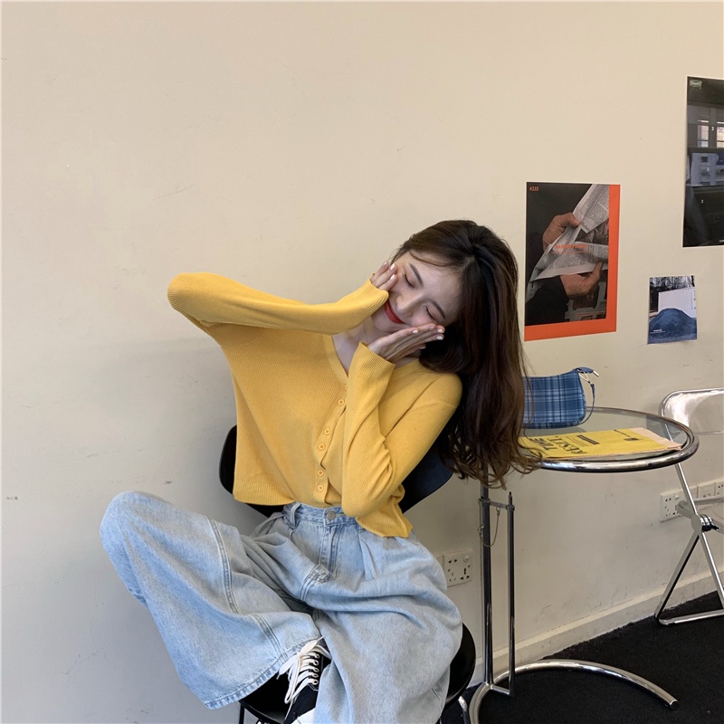 Áo nữ ZHELIHANGFEI dệt kim mỏng tay dài thời trang xuân thu 2022