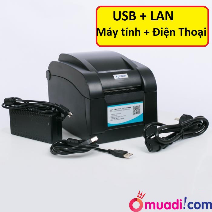 Máy in tem, in mã vạch, in  đơn ghtk - máy in Xprinter 350BM - Kết nối USB + LAN ( WIFI )