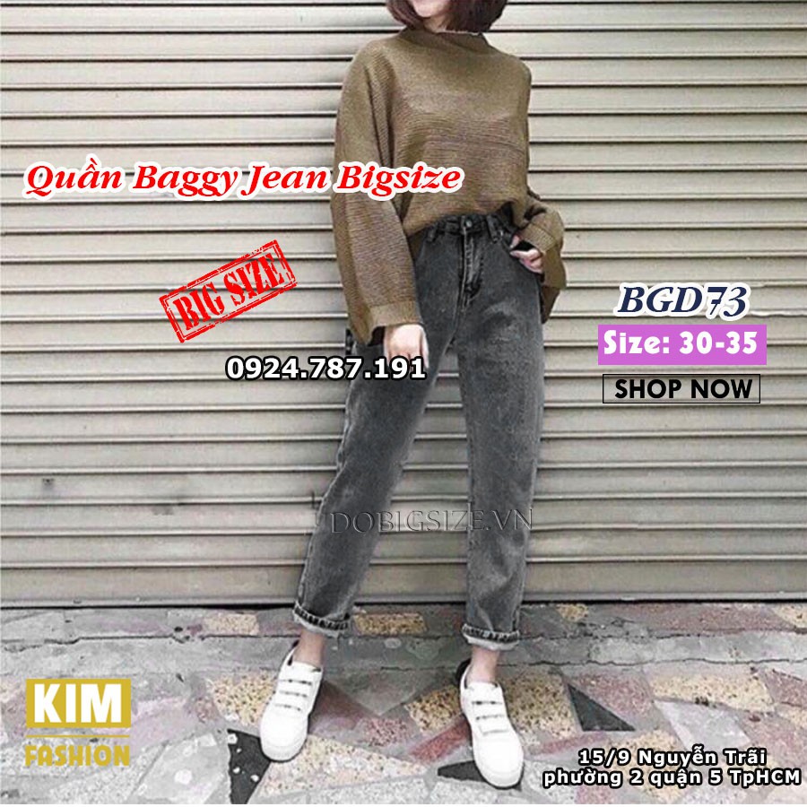 Quần baggy bigsize kimfashion, quần form rộng ulzzang lưng cao BGD76-12 60-90kg