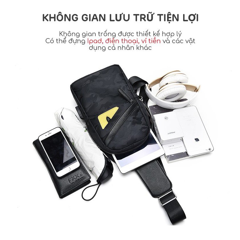 TÚI ĐEO CHÉO NAM 🌟 FREESHIP 🌟 GIẢM 10k Nhập [TRUNFV565] túi đeo chéo vải chống nước thời trang | BigBuy360 - bigbuy360.vn