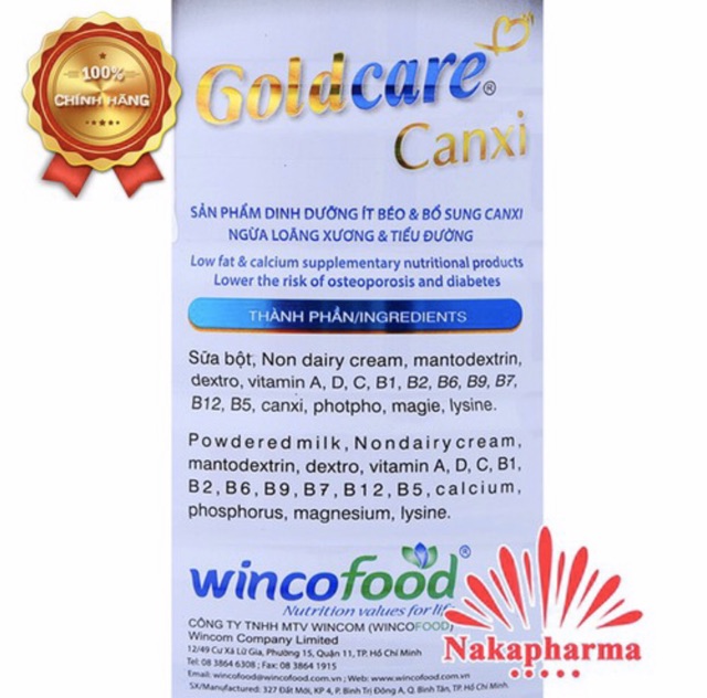 Sữa bột Goldcare Canxi 900g - Ít béo, bổ sung Canxi cho người lớn tuổi, suy nhược | BigBuy360 - bigbuy360.vn