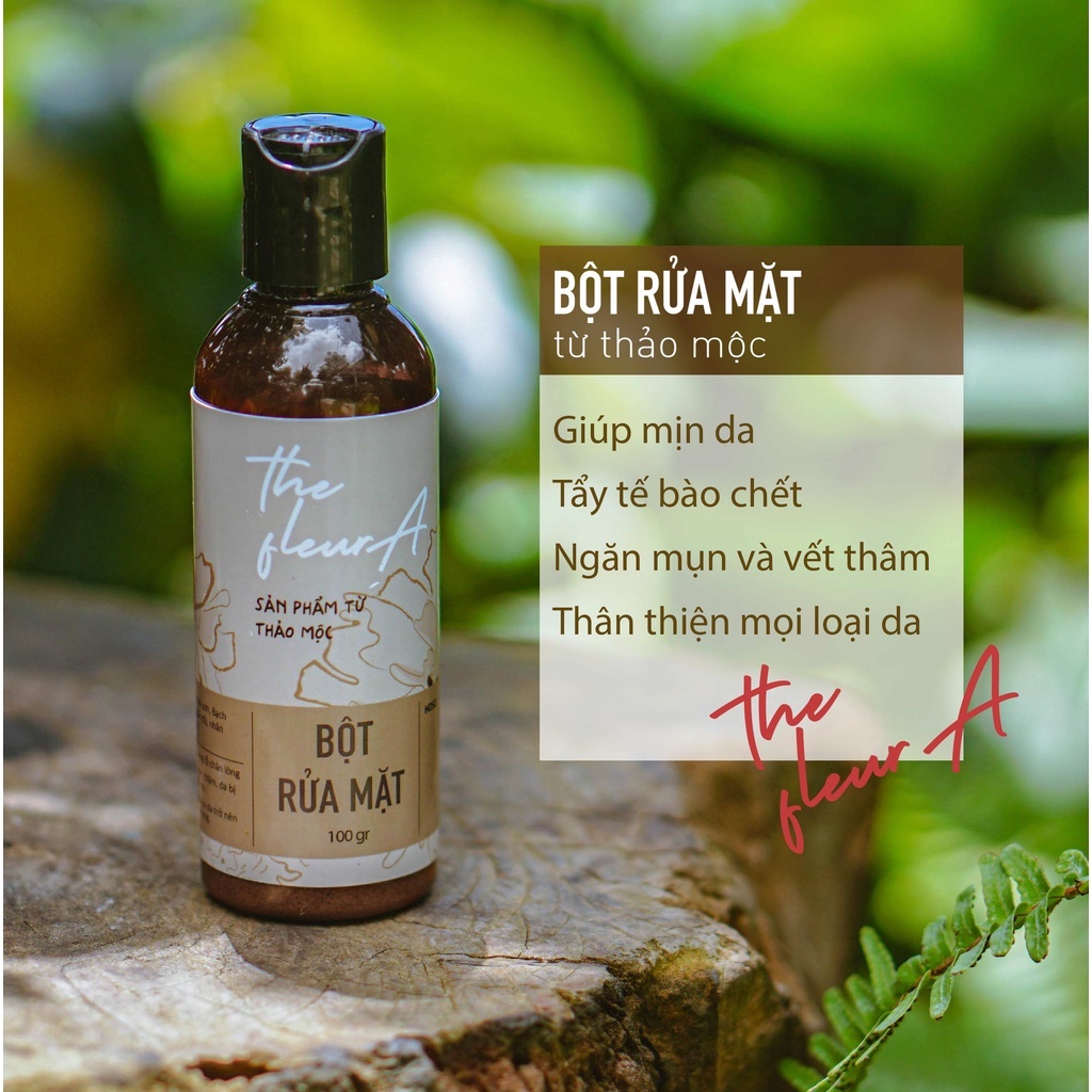 Bột Rửa Mặt Thảo Mộc Tẩy Tế Bào Chết Làm Sạch Da Mịn Da Giảm Thâm Mụn Dưới Da Sạch Bã Nhờn Thảo Mộc Fleura
