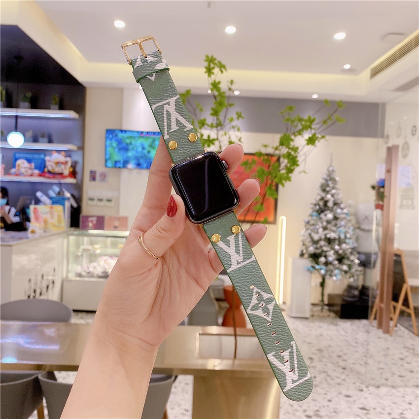 Dây Đeo Bằng Da LV Dành Cho Đồng Hồ Thông Minh Apple Watch 8 Ultra 7 49mm 45mm 41mm 44mm 40mm 42mm 38mm i-Watch 6 SE 5 4 3