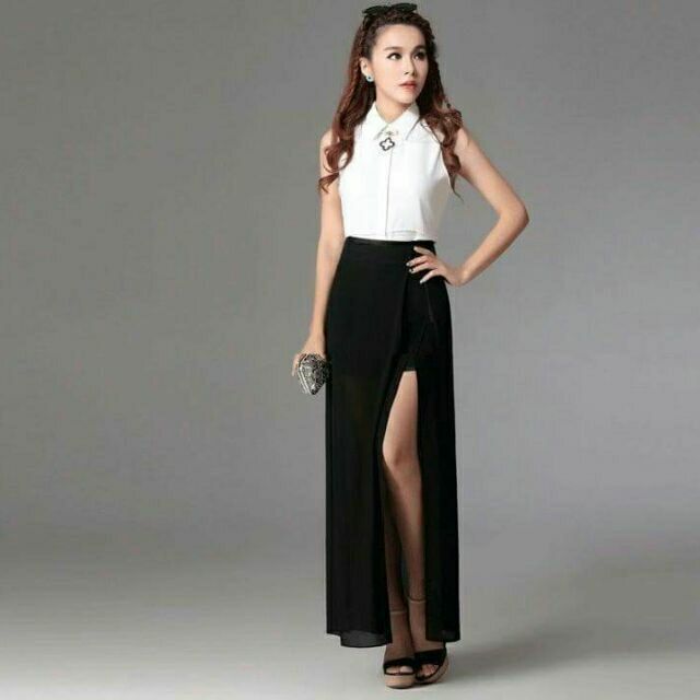 Chân váy maxi xẻ tà