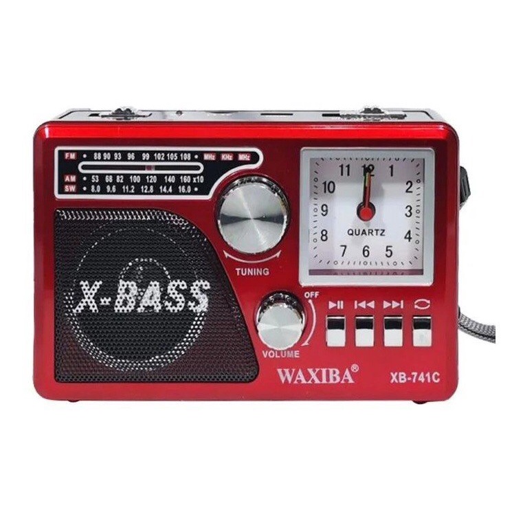 Đài FM WAXIBA XB-741C Cao Cấp. Nghe Radio,FM, Tích Hợp Đồng Hồ, Hỗ Trợ Đèn Pin. Dễ Dàng Sử Dụng