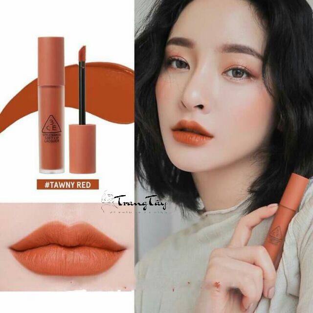 Son kem 3CE SOFT LIP LACQUER - Tawny Red. | Thế Giới Skin Care