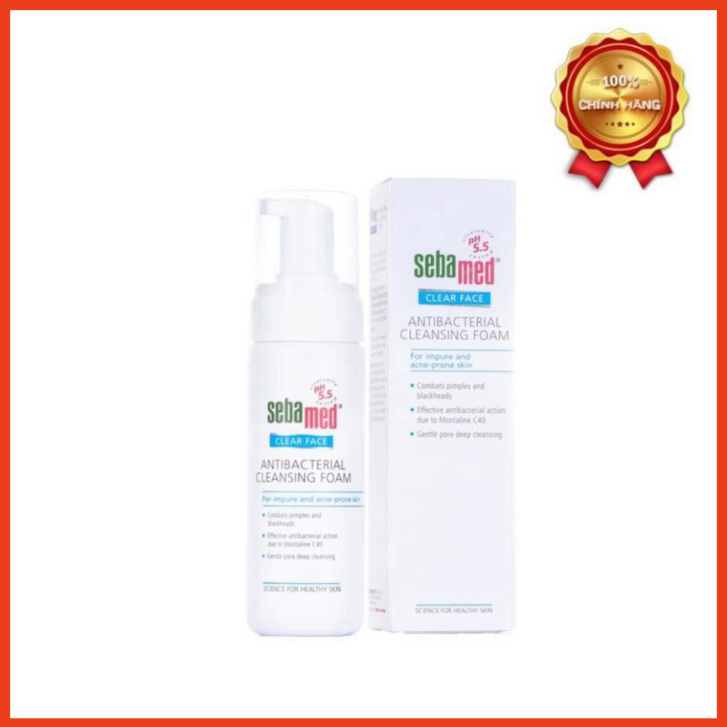[CHÍNH HÃNG] Sebamed sữa rửa mặt chống khuẩn dành cho da mụn Antibacterial Cleansing Foam pH5.5 (50ml) - SCF01B