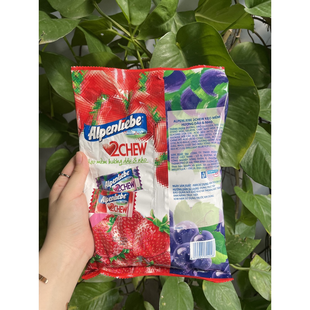 Kẹo Mềm Hương Dâu Và Nho Alpenliebe 2Chew (Gói 227.5g-lớn)