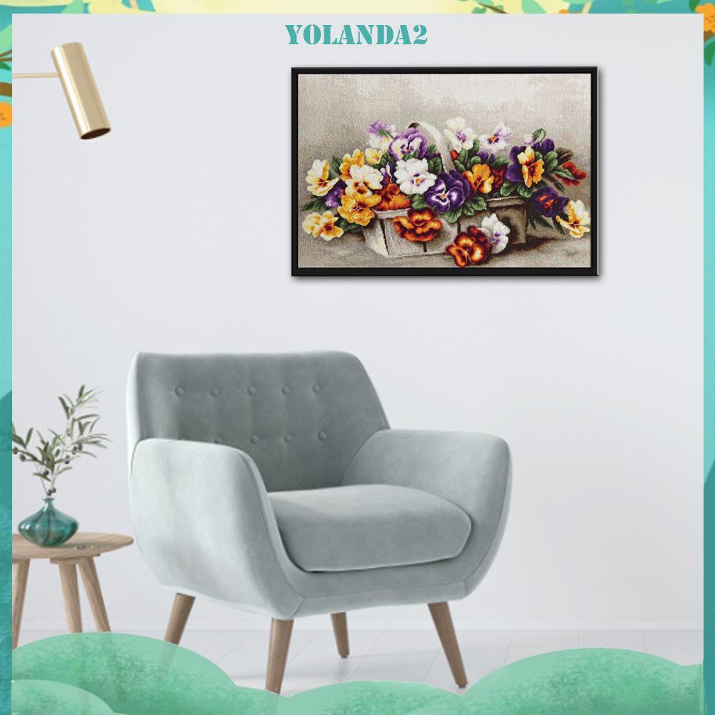 Toàn Bộ Bộ Tranh Thêu Chữ Thập Thủ Công 11CT Hình Giỏ Hoa