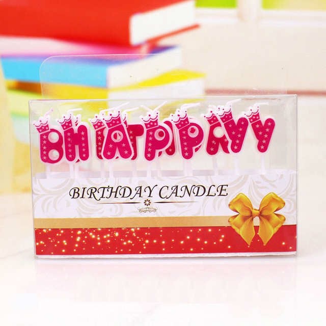 Nến chữ Happy birthday trang trí bánh gato sinh nhật siêu đẹp siêu sang - nến sinh nhật độc đáo (4 màu)