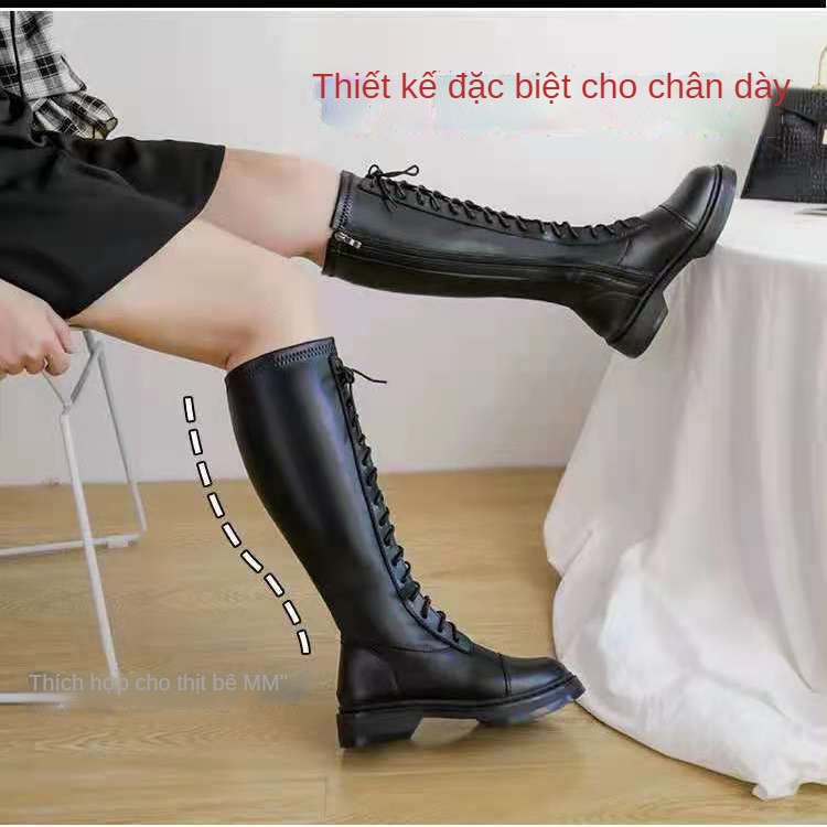 Giày bốt Martin ống cao dày dặn rộng rãi cỡ lớn kiểu dáng thời trang dành cho nữ
