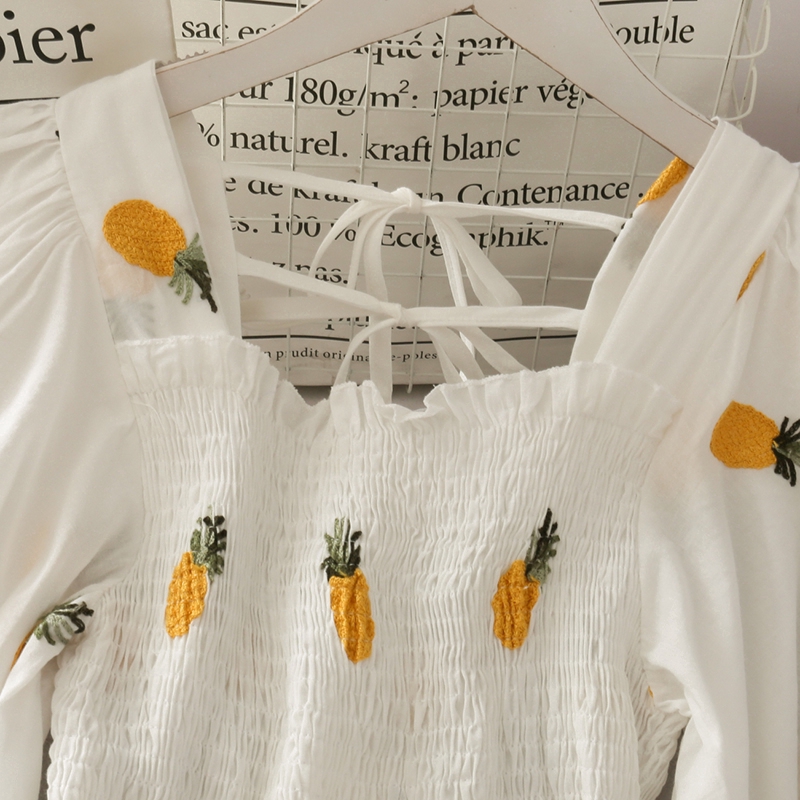 Đầm dài IELGY lưng cao in họa tiết quả dứa dễ thương