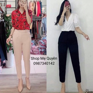 Quần baggy vải kèm đai sang chảnh-mẫu mới nhất hàng VNXK