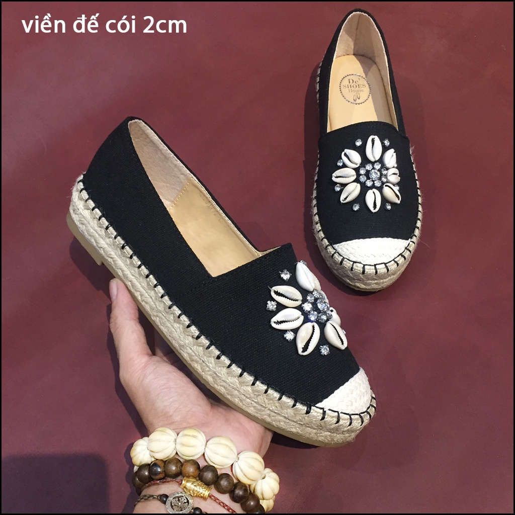 Giày Slip On Nữ Ngoại Cỡ Big Size 40 41 Viền Đế Cói Siêu Nhẹ Êm Chân De'shoeshouse Thái Lan